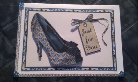 Gold and Black Damask Shoes and Matching Tags by Hayley Griffiths