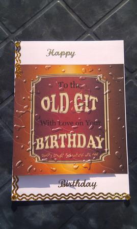 Beer Label Old Git Birthday Wavy Corner Side Stacker Topper by Hayley Griffiths