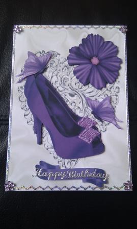 Purple Diamond Shoes on a Silver Heart by Hayley Griffiths
