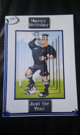 All in Black Rugby Dude Pyramid by Hayley Griffiths