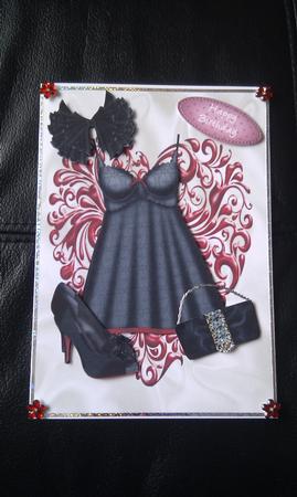 Sexy Black Lingerie on a Red Heart by Hayley Griffiths