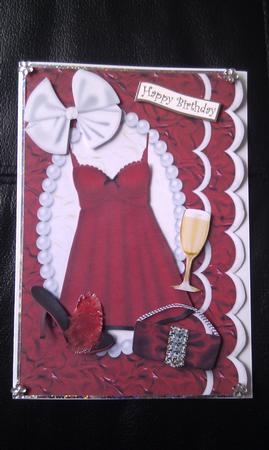 Sexy Red Lingerie, on a Scalloped Frame by Hayley Griffiths