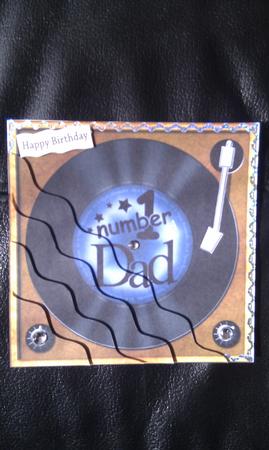 Number 1 Dad Record Wavy Corner Side Stacker Topper by Hayley Griffiths