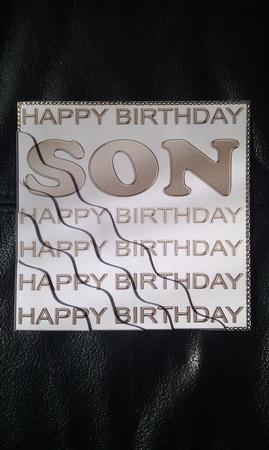 Birthday Son Wavy Corner Side Stacker Topper by Hayley Griffiths