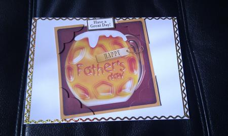 8 x 8 Mine's a Pint Fathers Day Scalloped Corner Topper by Hayley Griffiths