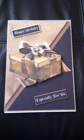 Brown Parcel Decoupage Card by Hayley Griffiths