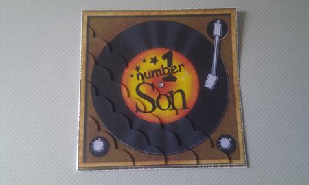 Number 1 Son Record Scallop Corner Side Stacker Topper by Hayley Griffiths