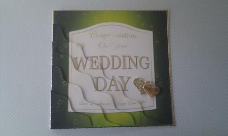 Wedding Day Champers Label Wavy Corner Side Stacker by Hayley Griffiths