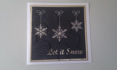 Xmas Snowflakes Shell Edged Corner Side Stacker by Hayley Griffiths