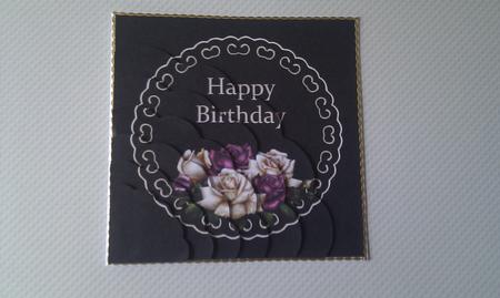 Antique Roses on Black and Gold by Hayley Griffiths