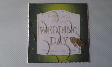 Wedding Day Champers Label Shell Edged Corner Side Stacker by Hayley Griffiths