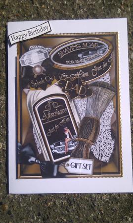 Dads Shaving Kit Fathers Day 7x5in One Corner Stacker by Hayley Griffiths