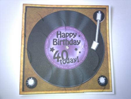 40th Birthday - Vinyl Record - Shell Edged Corner Side Stacker by Hayley Griffiths