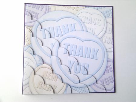 Thank You Sweet Heart Scallop Corner Side Stacker Topper by Hayley Griffiths