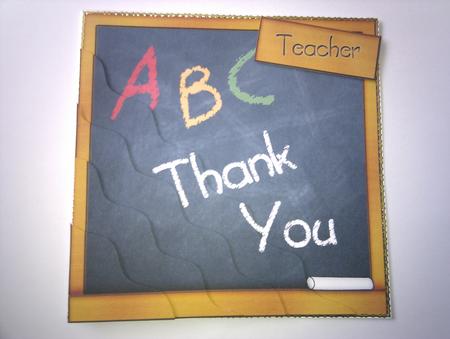 Thank You!! Blackboard Quick Card Wavy Corner Side Stacker by Hayley Griffiths