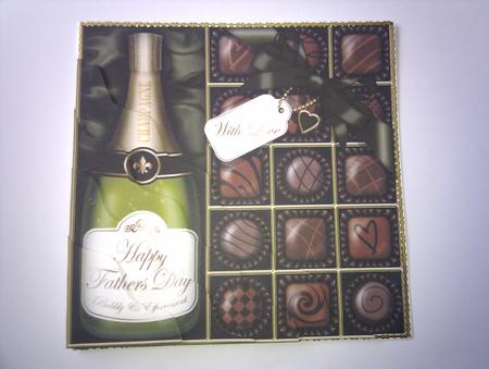 Fathers Day Champers N Chocs Wavy Corner Side Stacker Topper by Hayley Griffiths