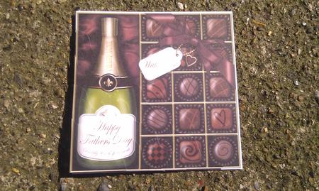 Fathers Day Champers N Chocs Wavy Corner Side Stacker Topper by Hayley Griffiths