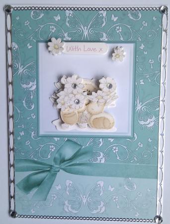 Luxurious A5 Floral & Butterfly Card Fronts with Bow by Hayley Griffiths