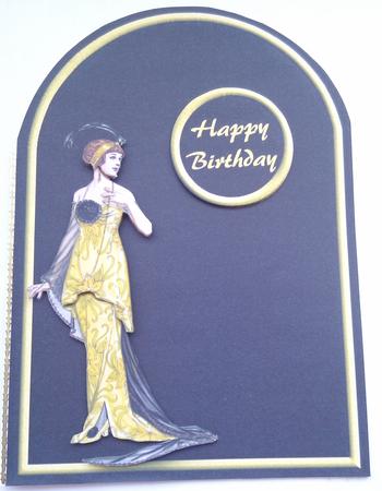 Lady in Black & Yellow Rounded Quick Card by Hayley Griffiths