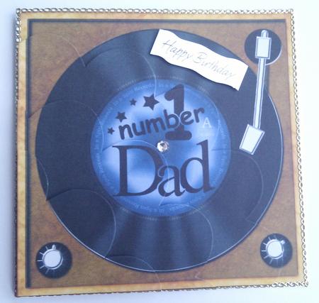 Number 1 Dad Record Shell Edged Corner Side Stacker by Hayley Griffiths