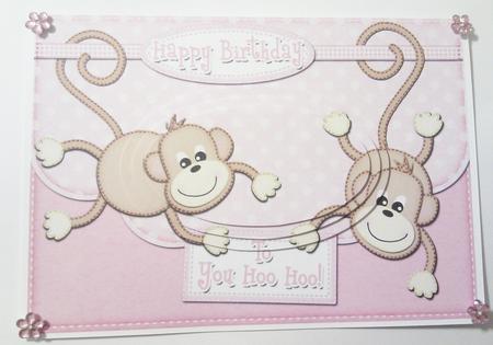 A5 Chunky Monkey Envelope Edge Oval Pyramage Topper by Hayley Griffiths