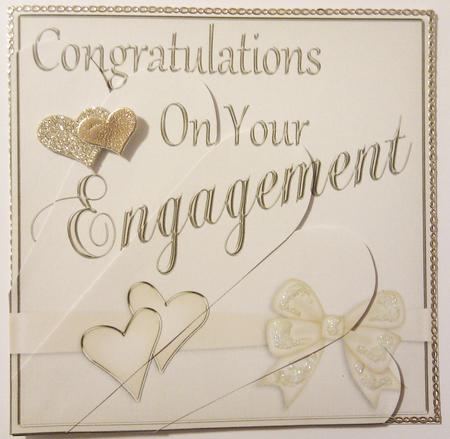 Hearts and Bow Engagement Fan Pyramage Topper by Hayley Griffiths