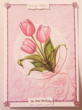 Deluxe A5 Tulip Card Fronts with Bow by Hayley Griffiths