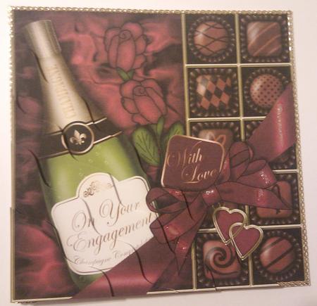 Engagement Champers Chocs N Roses Wavy Corner Side Stacker by Hayley Griffiths