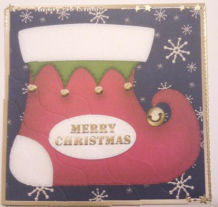 Christmas Stocking Wavy Corner Side Stacker Topper by Hayley Griffiths