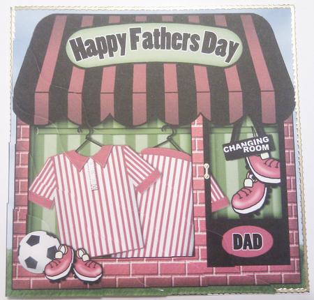 The Little Football Shop Red Fathers Day Wavy Corner Topper by Hayley Griffiths
