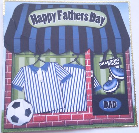The Little Football Shop Blue Fathers Day Wavy Corner Topper by Hayley Griffiths