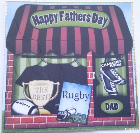 The Little Rugby Shop Fathers Day Wavy Corner Topper by Hayley Griffiths