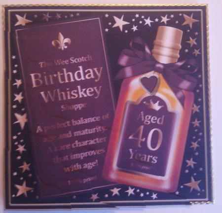 40th Birthday Whisky Wavy Corner Side Stacker Topper by Hayley Griffiths