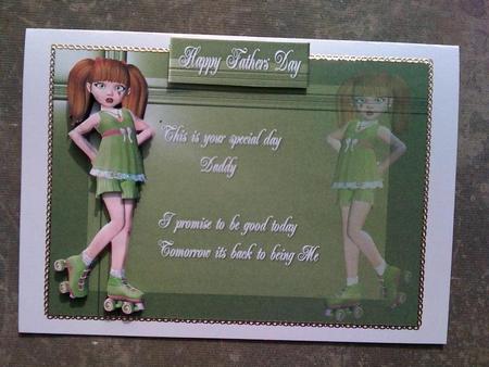 Roller Skating Little Girl Fathers Day or Birthday by Hayley Griffiths