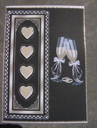 Golden Hearts Decoupage Quick Card Front by Hayley Griffiths