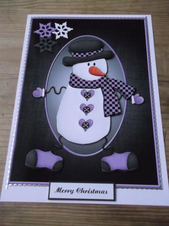 Purple Checked Snowman by Hayley Griffiths