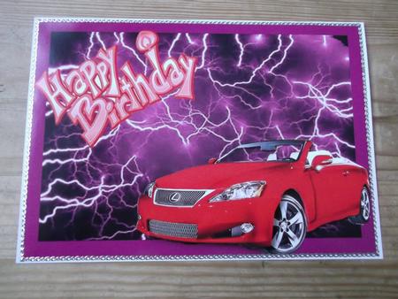 Red Sports Car Decoupage by Hayley Griffiths