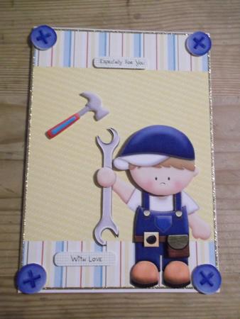 Little Builder Boy with Wrench by Hayley Griffiths