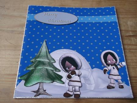 Fun in the Snow 8x8 Card Front by Hayley Griffiths