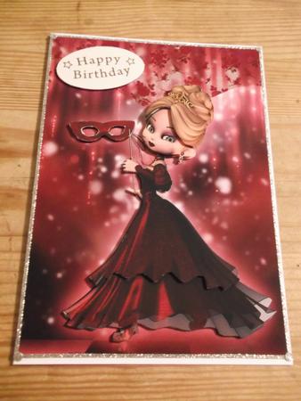Cutie Pie Prom/masquerade Birthday Card Front by Hayley Griffiths