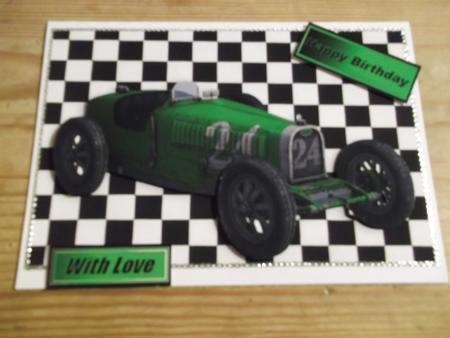 Grand Prix 1926 Green Vintage Sports Car by Hayley Griffiths