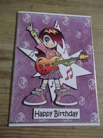 Rock Chick Anime Quick Card by Hayley Griffiths