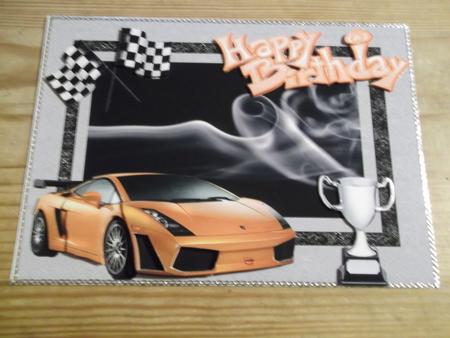 Orange Lamborghini Decoupage by Hayley Griffiths