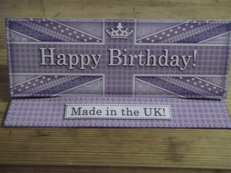 Large Dl Uk Shabby Flag Birthday Easel Card Kit N Envelope by Hayley Griffiths