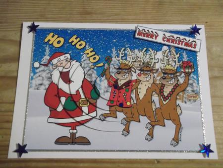 Ho Ho Ho Jolly Reindeer Oval Pyramid by Hayley Griffiths