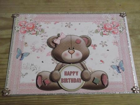Cute Little Brown Bear with Happy Birthday Tag by Hayley Griffiths