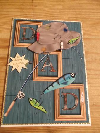 Dad's Gone Fishing Card Front and Decoupage by Hayley Griffiths