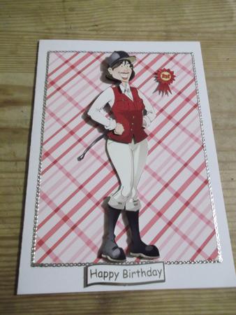 Horse Rider Lady Red Decoupage Sheet by Hayley Griffiths
