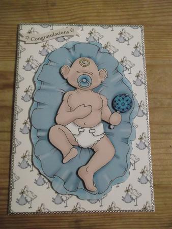 Stork with Baby Boy Background Paper by Hayley Griffiths