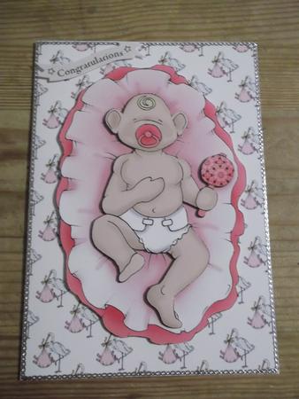 Stork with Baby Girl Background Paper by Hayley Griffiths